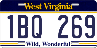 WV license plate 1BQ269