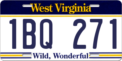 WV license plate 1BQ271