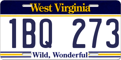 WV license plate 1BQ273