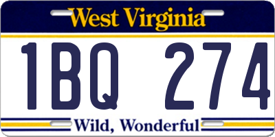WV license plate 1BQ274