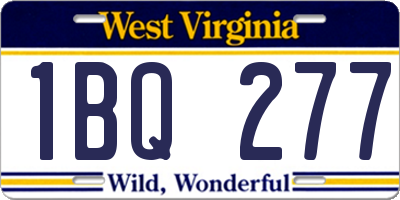 WV license plate 1BQ277