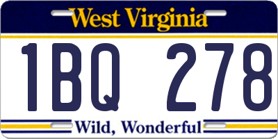 WV license plate 1BQ278