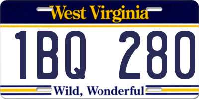 WV license plate 1BQ280