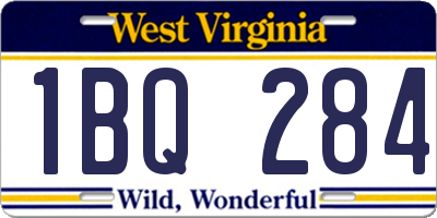 WV license plate 1BQ284