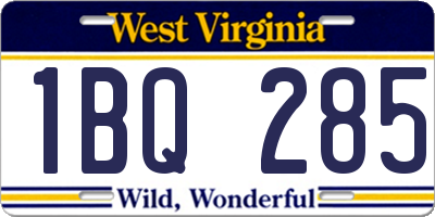 WV license plate 1BQ285