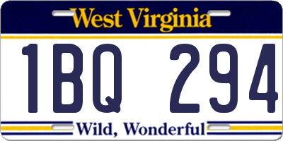 WV license plate 1BQ294