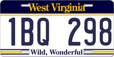 WV license plate 1BQ298