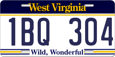 WV license plate 1BQ304