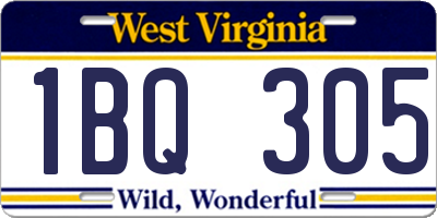 WV license plate 1BQ305