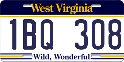 WV license plate 1BQ308