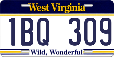 WV license plate 1BQ309