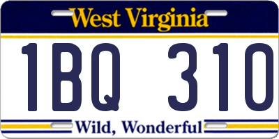 WV license plate 1BQ310