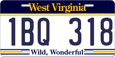 WV license plate 1BQ318