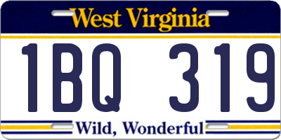 WV license plate 1BQ319