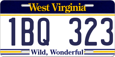 WV license plate 1BQ323
