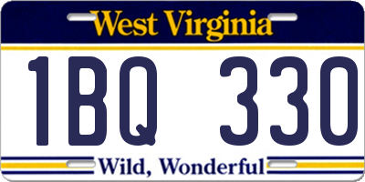 WV license plate 1BQ330