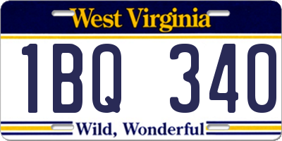 WV license plate 1BQ340