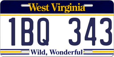 WV license plate 1BQ343