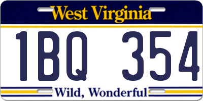 WV license plate 1BQ354