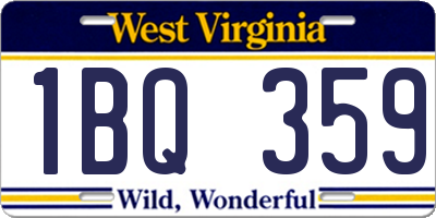 WV license plate 1BQ359