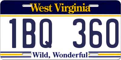 WV license plate 1BQ360