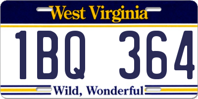WV license plate 1BQ364