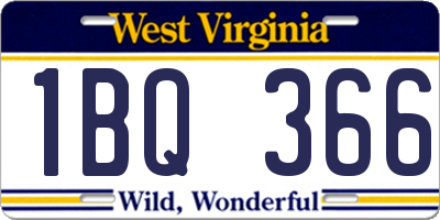 WV license plate 1BQ366