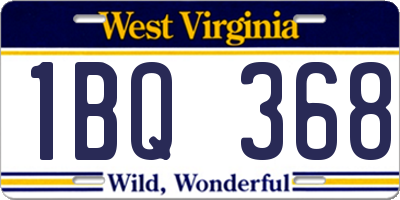 WV license plate 1BQ368