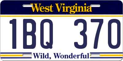 WV license plate 1BQ370