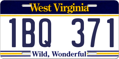 WV license plate 1BQ371
