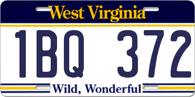 WV license plate 1BQ372