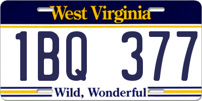 WV license plate 1BQ377