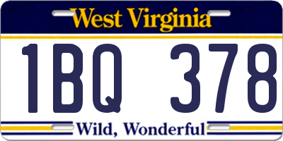 WV license plate 1BQ378