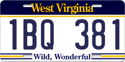 WV license plate 1BQ381