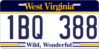 WV license plate 1BQ388
