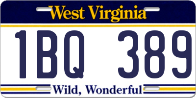 WV license plate 1BQ389