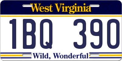 WV license plate 1BQ390