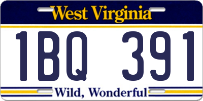 WV license plate 1BQ391
