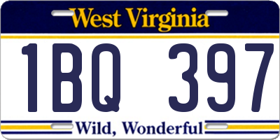WV license plate 1BQ397