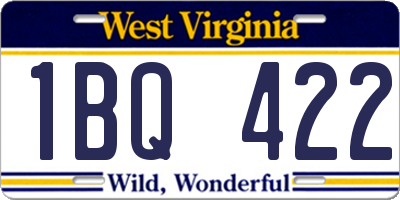 WV license plate 1BQ422