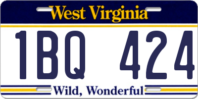 WV license plate 1BQ424