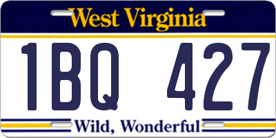 WV license plate 1BQ427