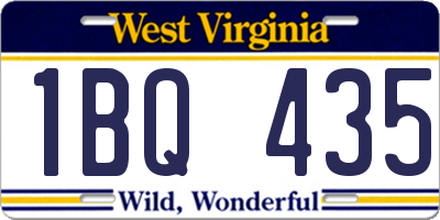 WV license plate 1BQ435