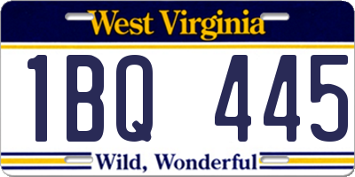 WV license plate 1BQ445