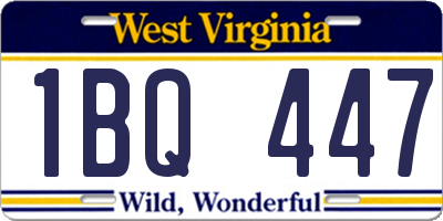 WV license plate 1BQ447