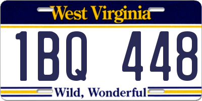 WV license plate 1BQ448