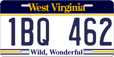 WV license plate 1BQ462