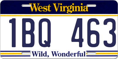 WV license plate 1BQ463