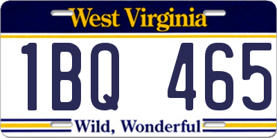 WV license plate 1BQ465