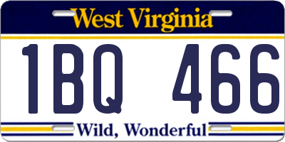 WV license plate 1BQ466